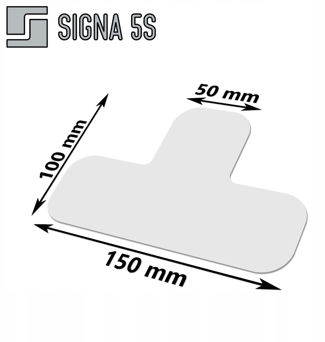 SIGNA 5S Vloermarkering T-vorm 150x100mm Wit - Duurzaam PVC