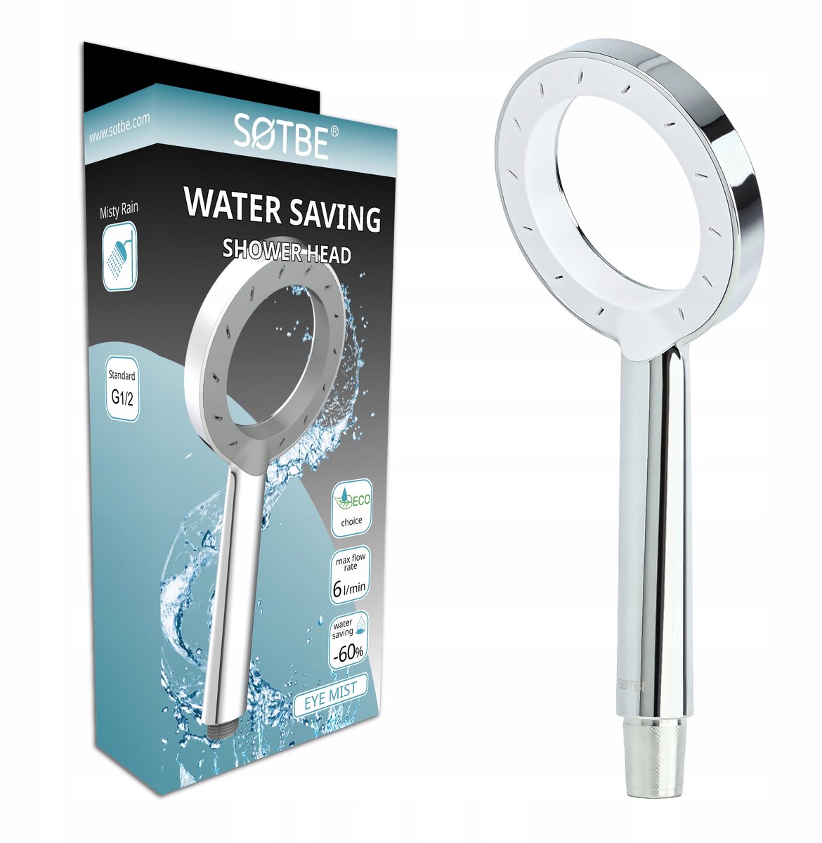Waterbesparende douchekop ECO Mist - tot 60% minder waterverbruik