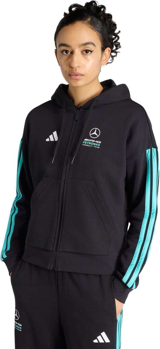 Adidas Performance Mercedes Amg Petronas Formula 1 Team Dna Hoodie Met Lange Ritssluiting Dames Zwart