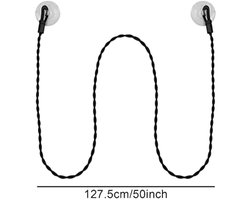 Deze set bevat twee verstelbare, winddichte waslijnen van 1,5 meter, een zwarte en een witte. Ze zijn perfect voor op reis, met haken en zuignappen, waardoor wasknijpers niet nodig zijn. Ideaal voor kampeerders en backpackers.