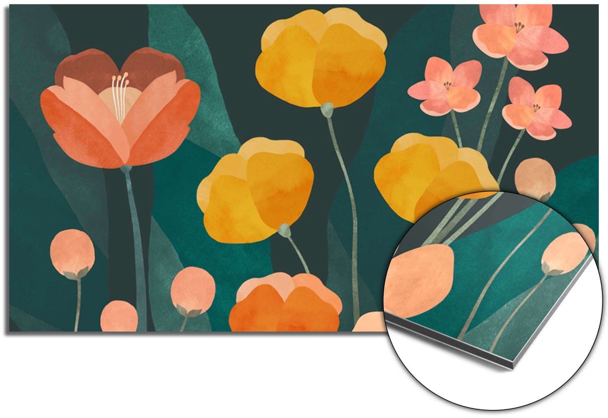 KitchenArt - Evening Garden Spatscherm - 100x50 cm - Spatscherm Achterwand Keuken - Spatwand Keuken