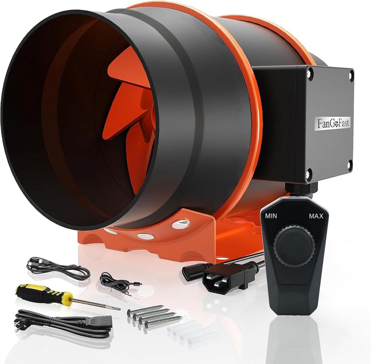 Inline Buisventilator 200 mm met Variabele Snelheidsregeling voor Rookafzuiging en Ventila