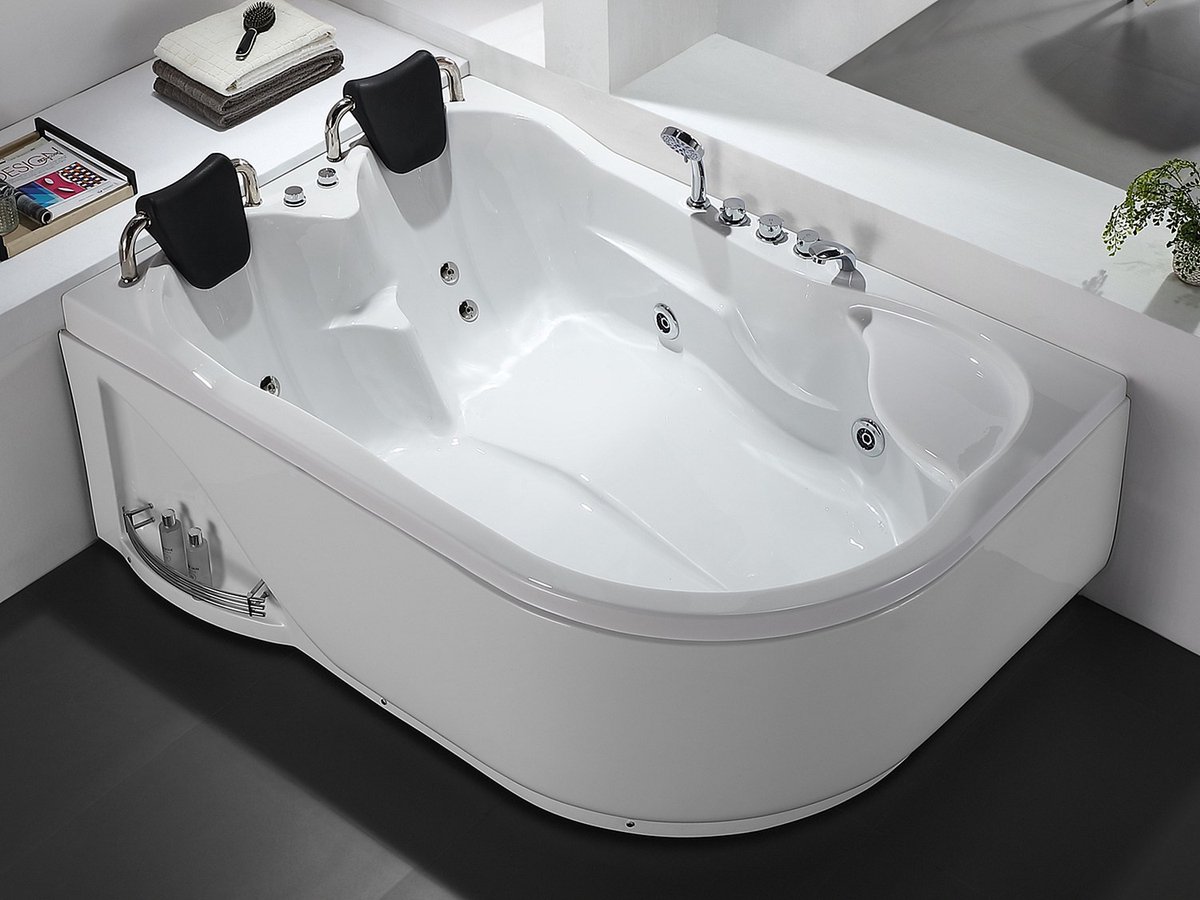 Vente-unique Massagebad - 2 personen - 181 x 123 x H65 cm - linkse hoek - RAFINA