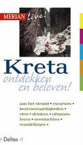 Boek "Kreta ontdekken en beleven!". Met "MERIAN live!" logo en foto van een kloof. Deltas.