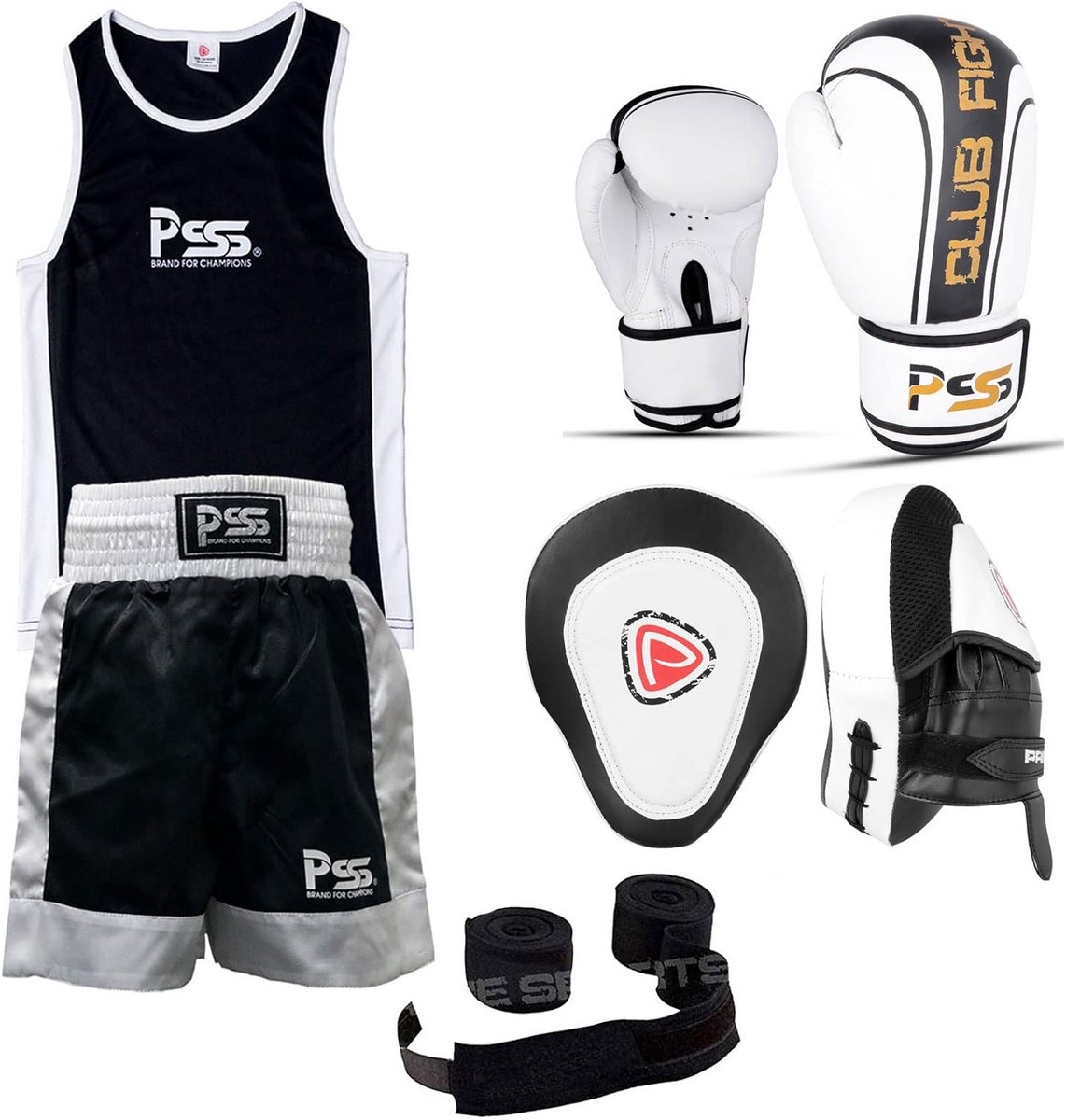 Kinder Boksuit Voor Jongens en Meisjes (3-14 Jaar) - Compleet Set met Ademende Top, Korte Broek en 4oz Bokshandschoenen
