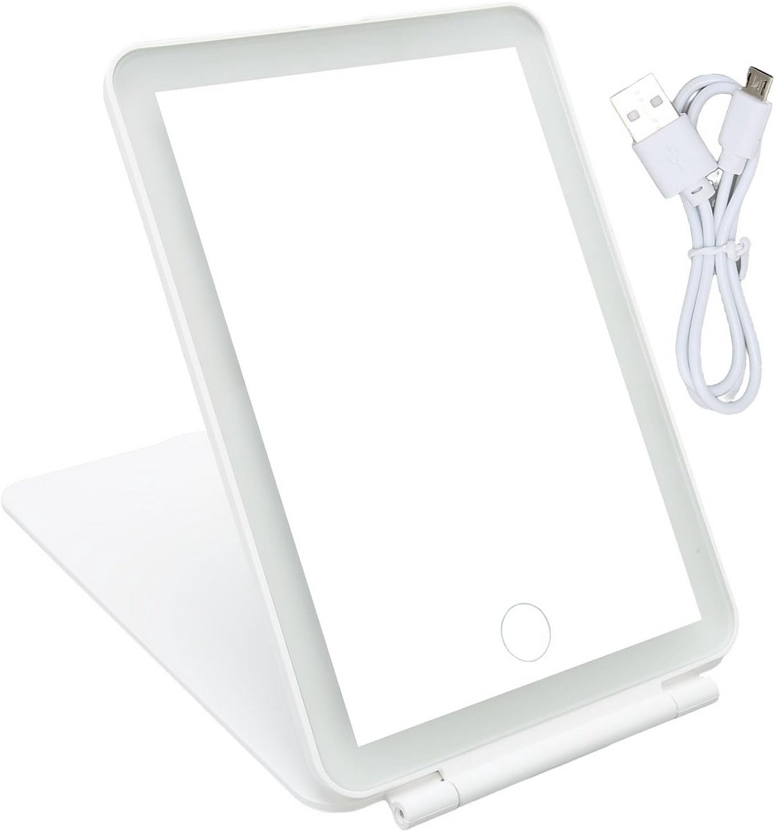 Oplaadbare LED Make-up Spiegel - Draagbaar en Opvouwbaar met Dimbare Touchscreen