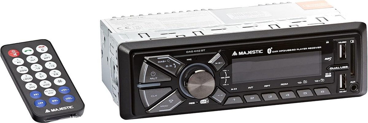 Autoradio met DAB+ en Bluetooth - PLL Stereo FM RDS - Dubbele USB en SD Kaartlezer