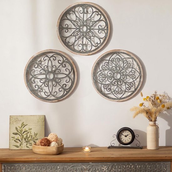 Walasis Wanddecoratie woonkamer decoratie muur hout 5-delige set slaapkamer wanddecoratie boho maanfasen decoratie 3d yoga decor bruin Walasis Wanddecoratie woonkamer decoratie muur hout 5-delige set slaapkamer wanddecoratie boho maanfasen decoratie 3d yoga decor bruin