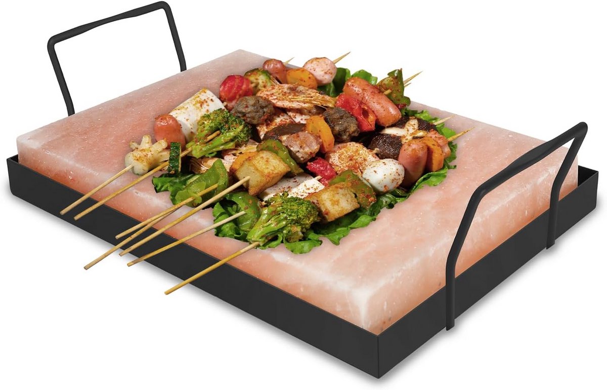 XXL Zoutsteen Set voor Grillen op Iedere BBQ 20x30x3 cm