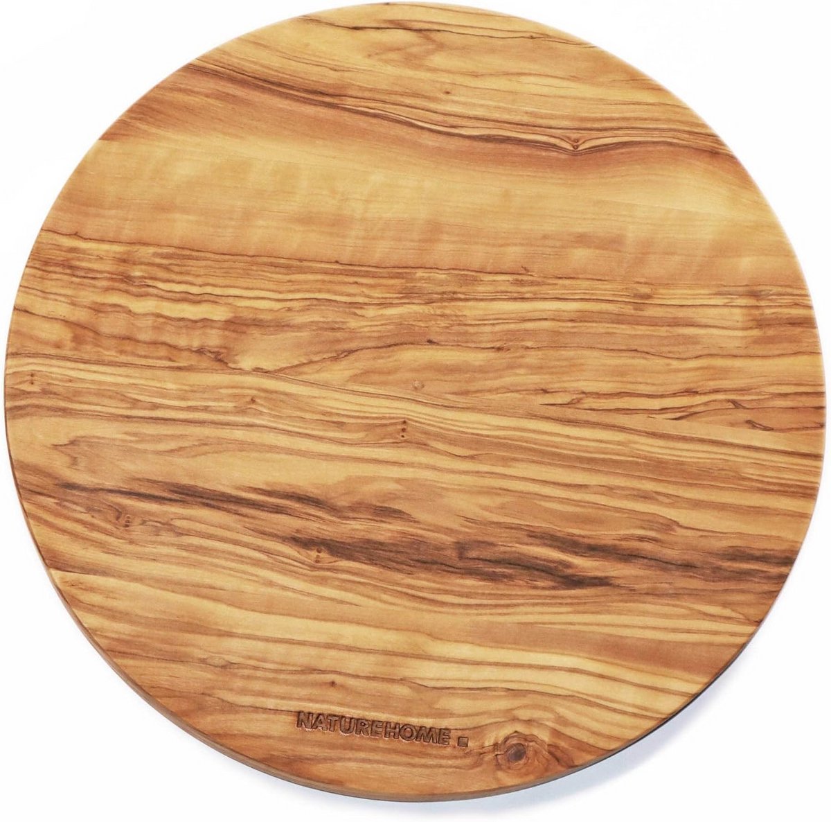 Handgemaakt Olijfhouten Serveerplank - Rond 20cm - Uniek Houten Kaasplankje