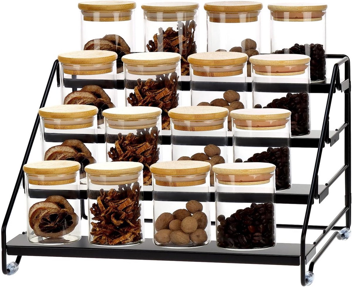 Verstelbaar 4-Laags Kruidenrek voor Keuken Kast Organizer