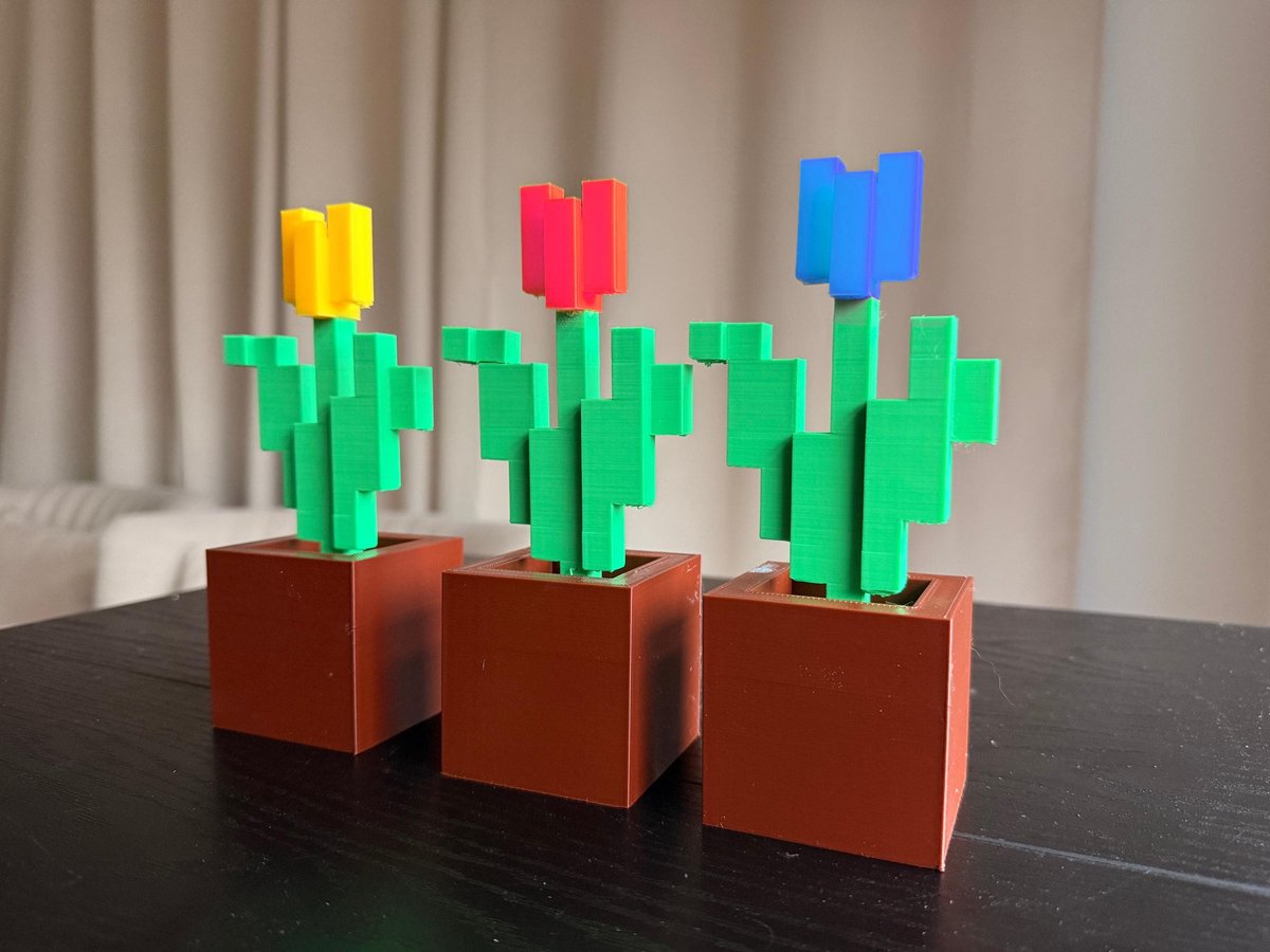 Tulpen Decoratie Retro Decoratie Pixelkunst Decoratie Minecraft Decoratie Gamerkamer Decoratie Nerdy Decoratie | Geel