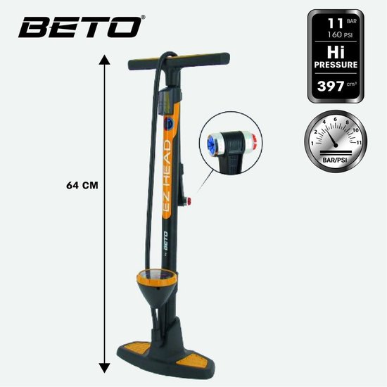 Voetpomp Fiets met Manometer - Hoge Druk Geschikt voor Alle Banden — afbeelding 3