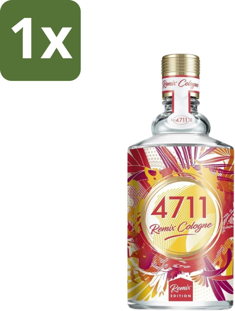 1 x 4711 - Remix Cologne - Eau De Cologne Spray - Grapefruit - Unisex - 100 ml - 4711 Remix Cologne Grapefruit - Grapefruit Geur - Unisex Parfum - Eau De Cologne - Citrus Geur
