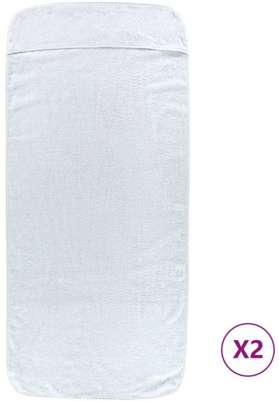 vidaXL-Strandhanddoeken-2-st-400-g/m²-75x200-cm-stof-wit