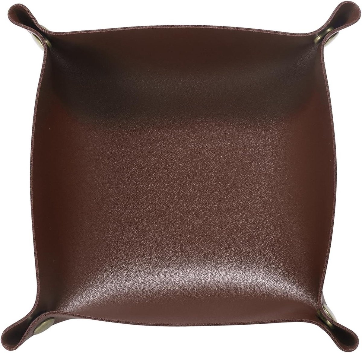 Provento - Opbergvak van PU leer voor bed, opvouwbaar en draagbaar met nachtkastje voor klok, sieraden en meer - Donkerbruin