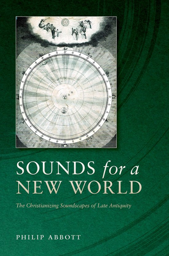 Boek "SOUNDS for a NEW WORLD", met een oude astronomische kaart en de titel in sierlijke letters.