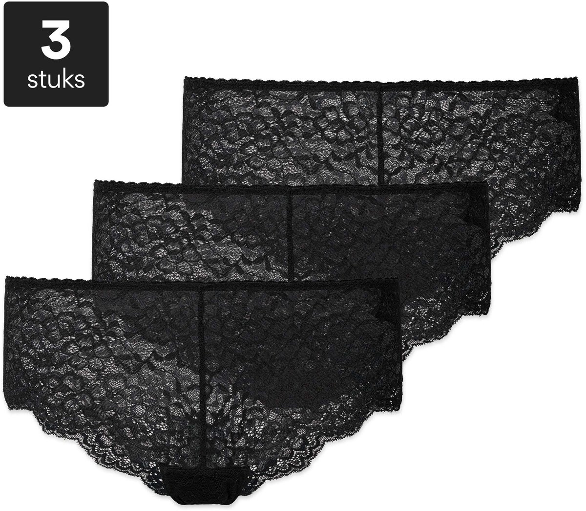 SNOCKS Dames Hipster Slip van Kant - Ondergoed Dames - Dames Ondergoed - Dames Slips - Dames Onderbroeken - 3 Stuks