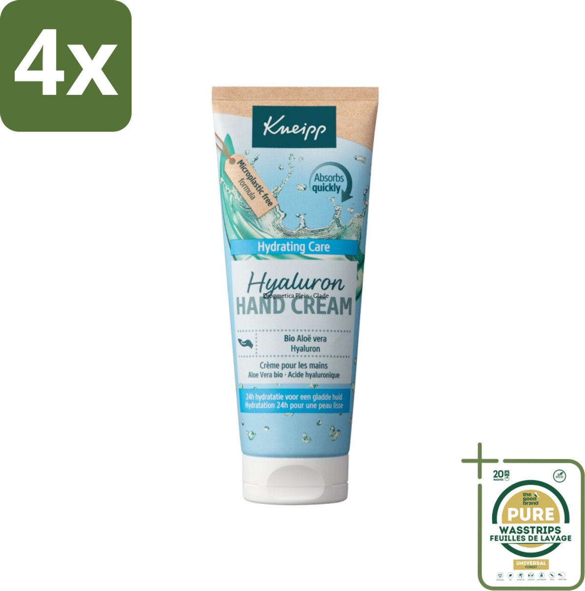 Kneipp – Aloë Vera Bio – Handcrème met Hyaluronzuur – 75 ml - Voordeelverpakking - 4 stuks - Vochtigheid - Handen verzorgen