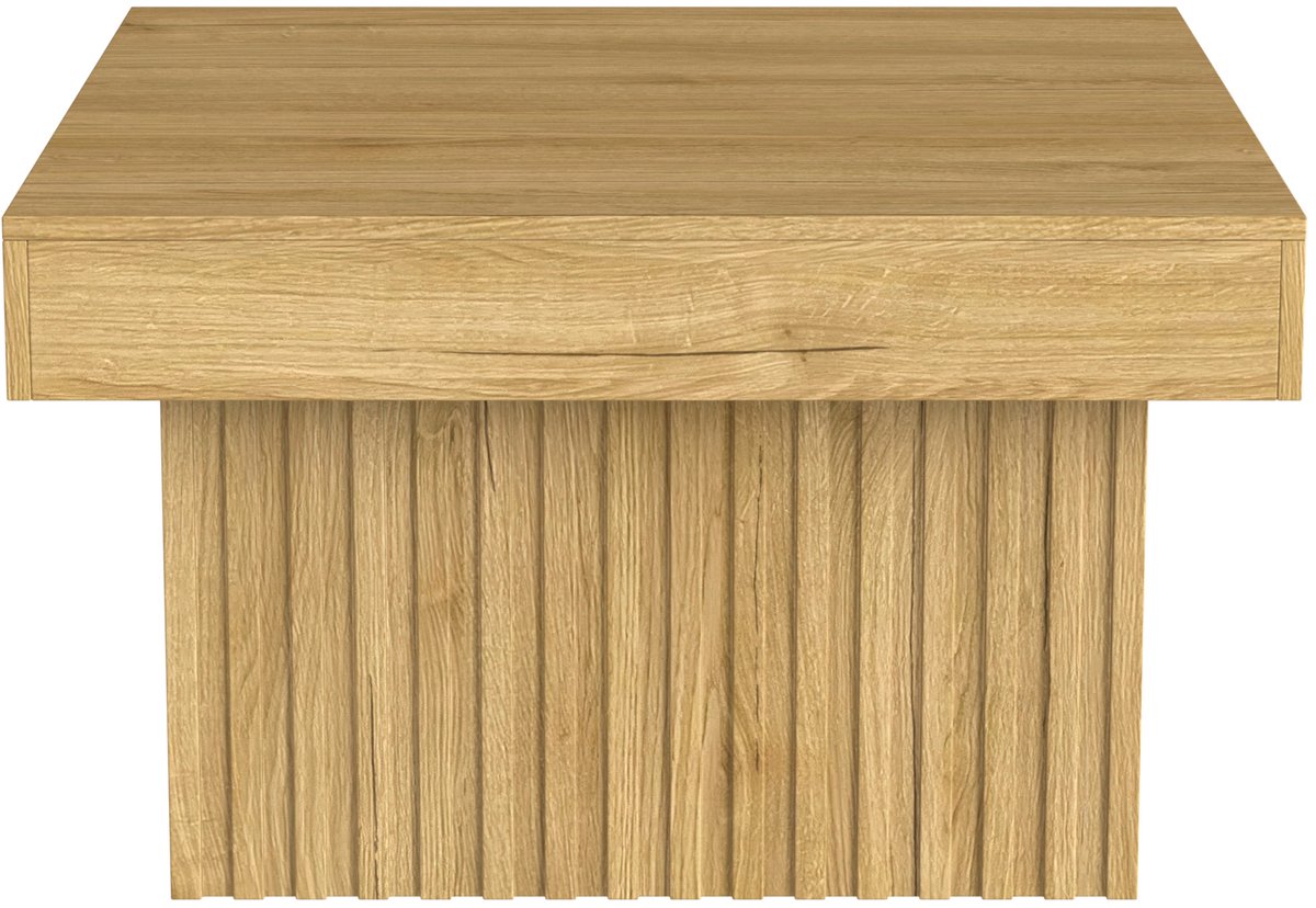 REDOM Salontafel 79x79x46 cm – Natuurlijk houtlook, PB tafelblad en MDF onderstel, krasbestendig en onderhoudsarm