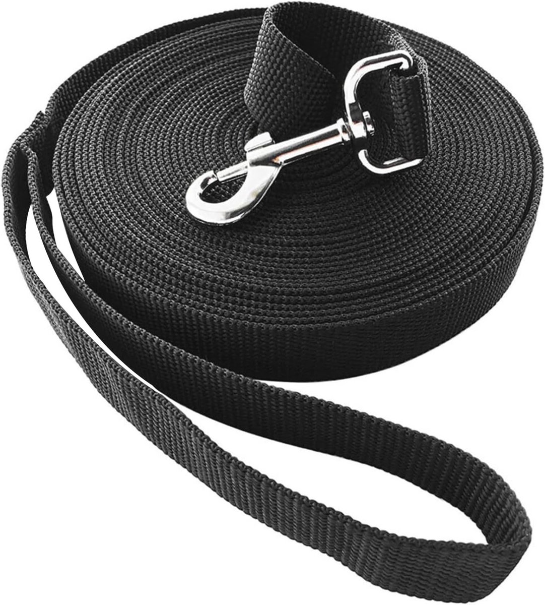 Lange hondenriem 10 m - Zwart