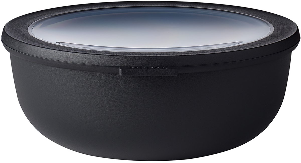 Mepal – Multikom Cirqula rond 2250 ml – Mag in de vriezer, magnetron en vaatwasser – Nordic black – Geschikt als meal prep bakje, vershoudbakje, bewaardoos