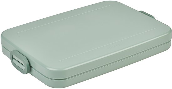 Lichtgroene Mepal lunchbox in plat formaat.
