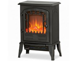 Sfeerhaard Elektrisch - Vrijstaand - Elektrische kachel - Elektrische haard – 1000/2000W – Zwart…