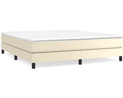 vidaXL - Boxspring - bed - kunstleer - crèmekleurig - 180x200 - cm