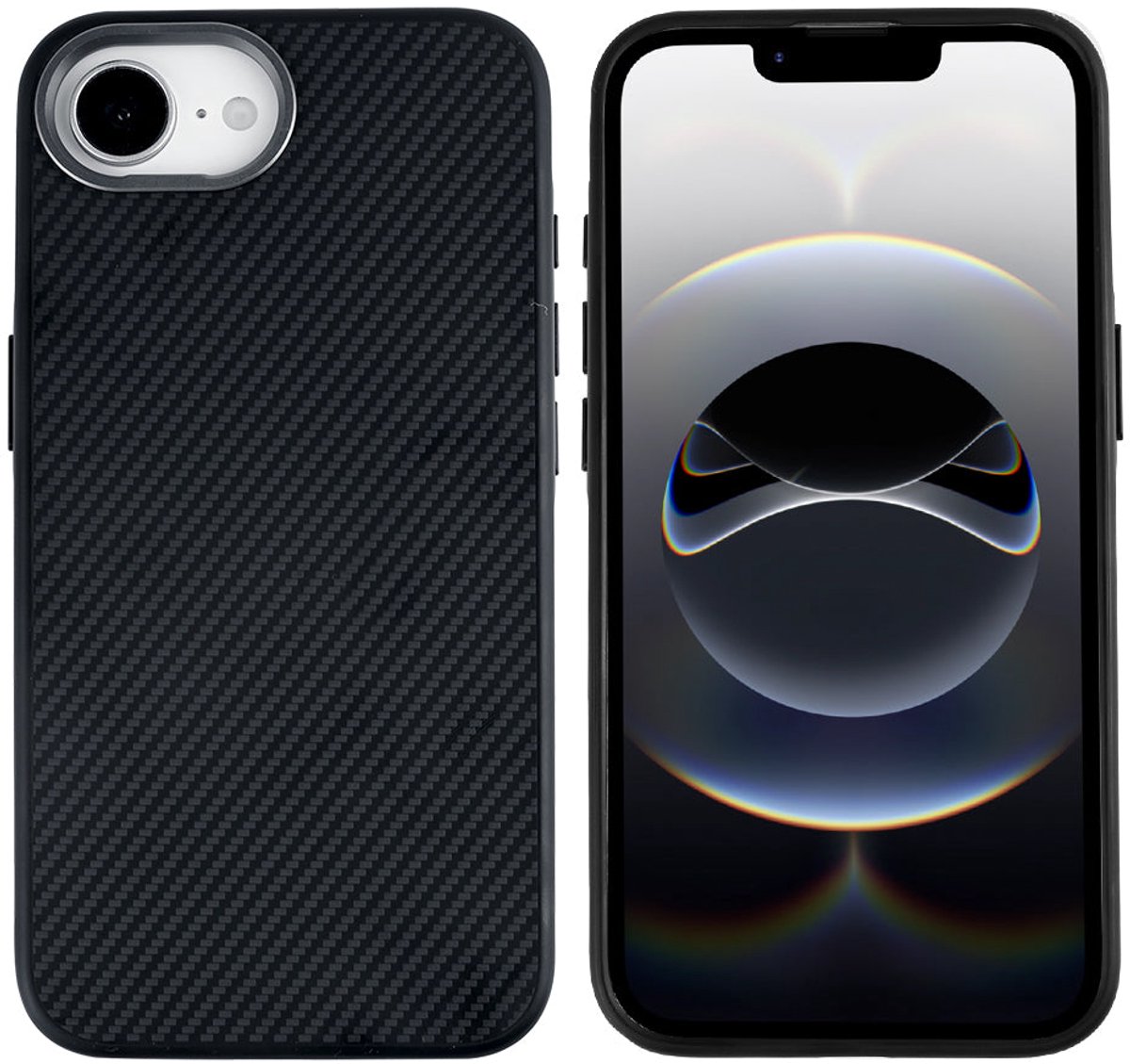 Rixus Mag Carbon With MagSafe For Apple iPhone 16e, 17e Titanium Black