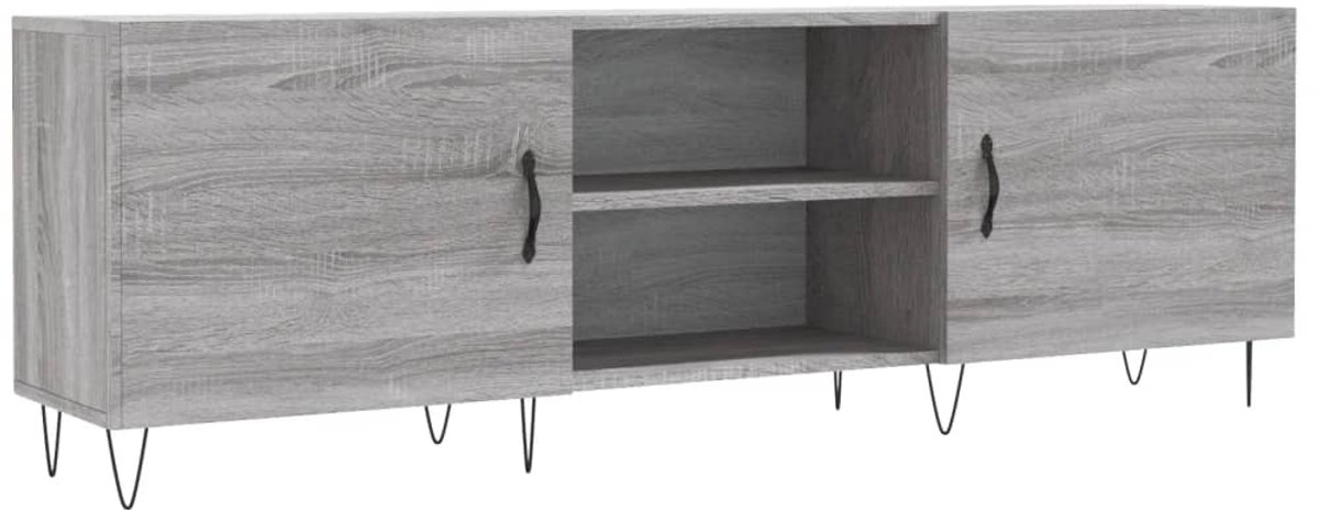 vidaXL - Tv-meubel - 150x30x50 - cm - bewerkt - hout - grijs - sonoma - eikenkleurig