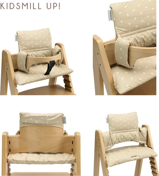 Meyco Baby Sweet Heart Stoelverkleiner Meegroei - Sand/Soft Sand van Meyco — afbeelding 3