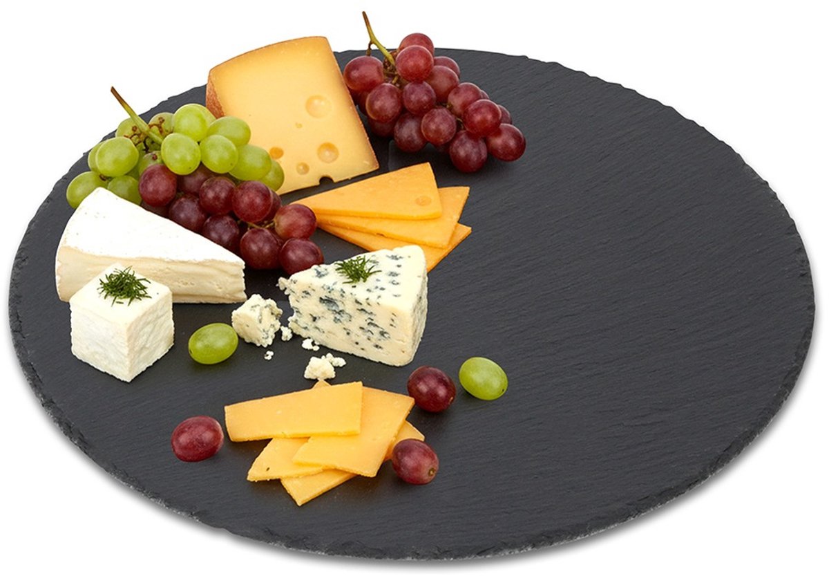 Dienblad Steen Leisteen Rond 30 cm - Serveer Plateau - Serveerplateau