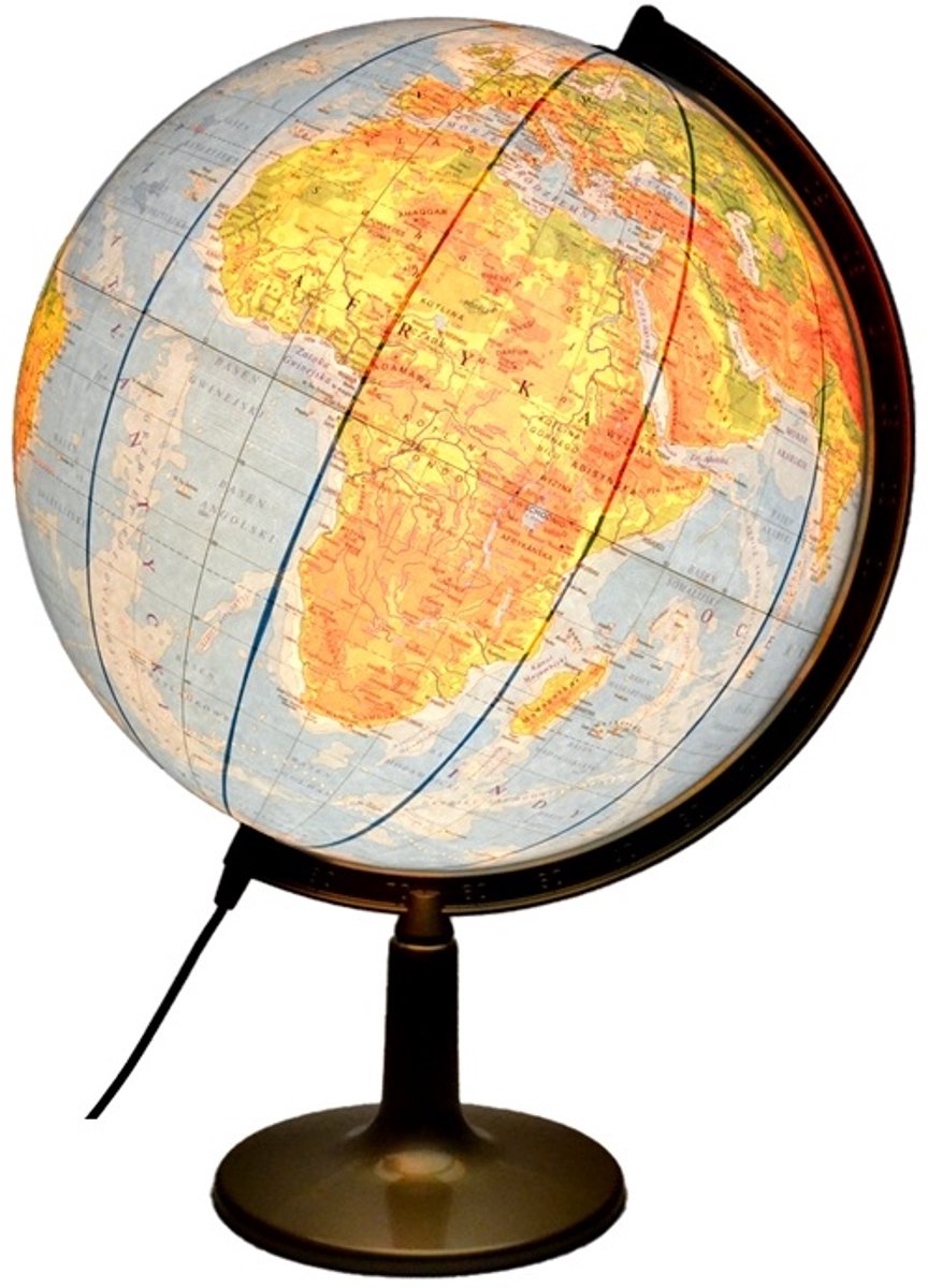 Verlichte Fysieke Wereldbol 42cm - Grote Decoratie & Leerhulp