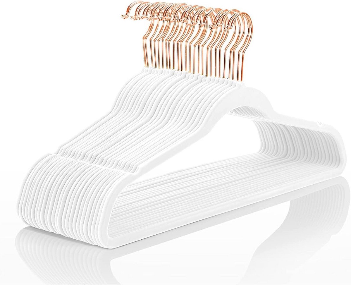 Premium fluwelen hangers 60 stuks - Antislip, ruimtebesparend en zwaar