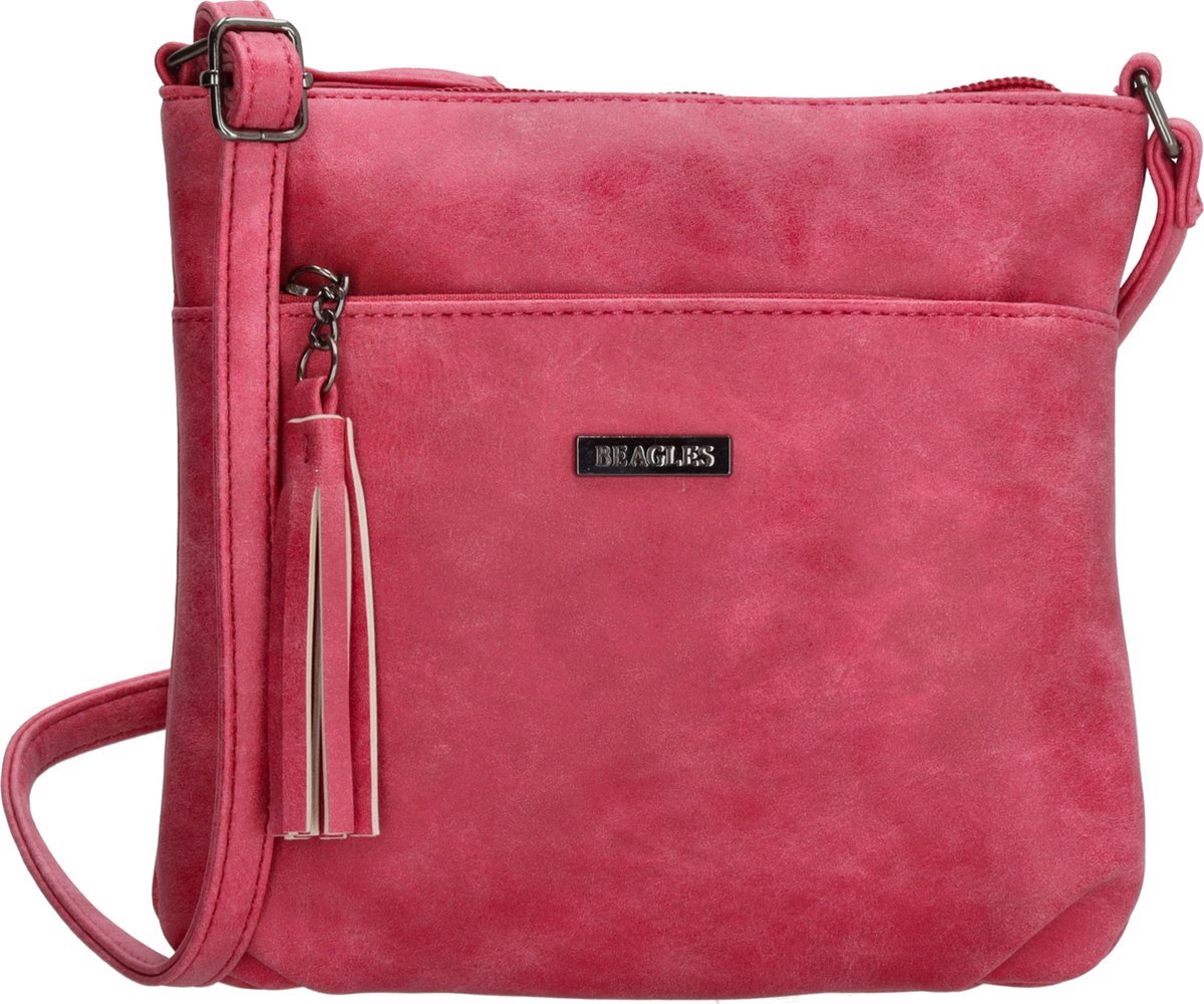 Beagles La Costera Crossbody Schoudertas met Handige Ritsvakken - Dames Tas - Pink