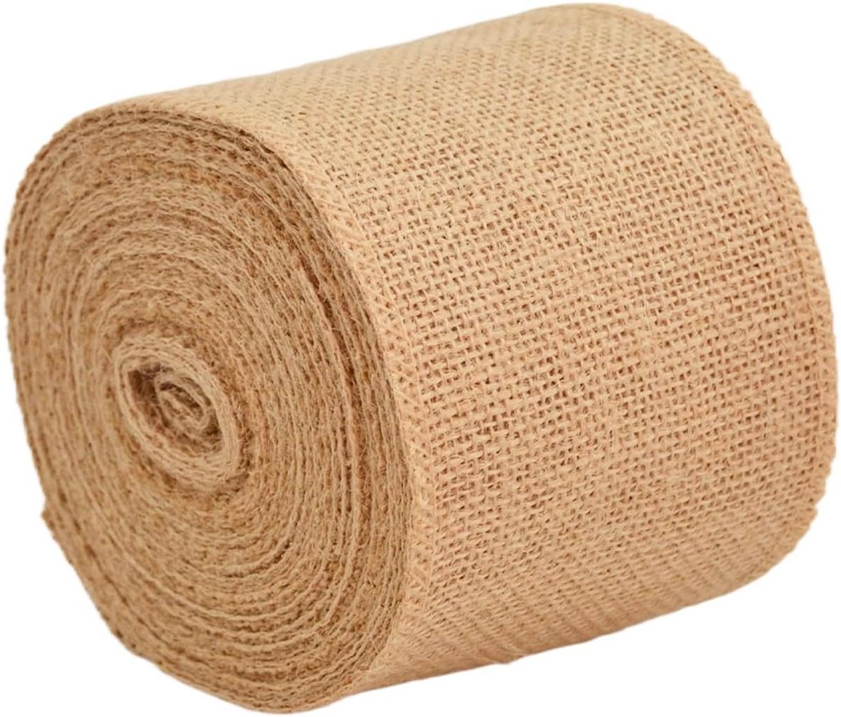 Allecta - Jute lint decoratie rol voor DIY kerst en bruiloft decor - Vintage natuurlijke stijl - 10cm x 10m
