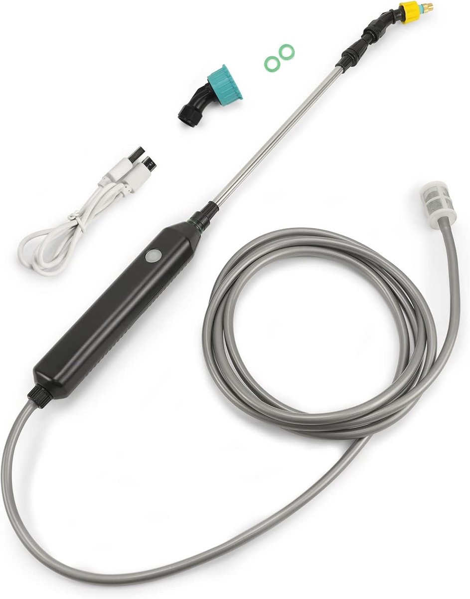 Elektrische sproeier voor planten met telescoopstang en 3 sproeiers