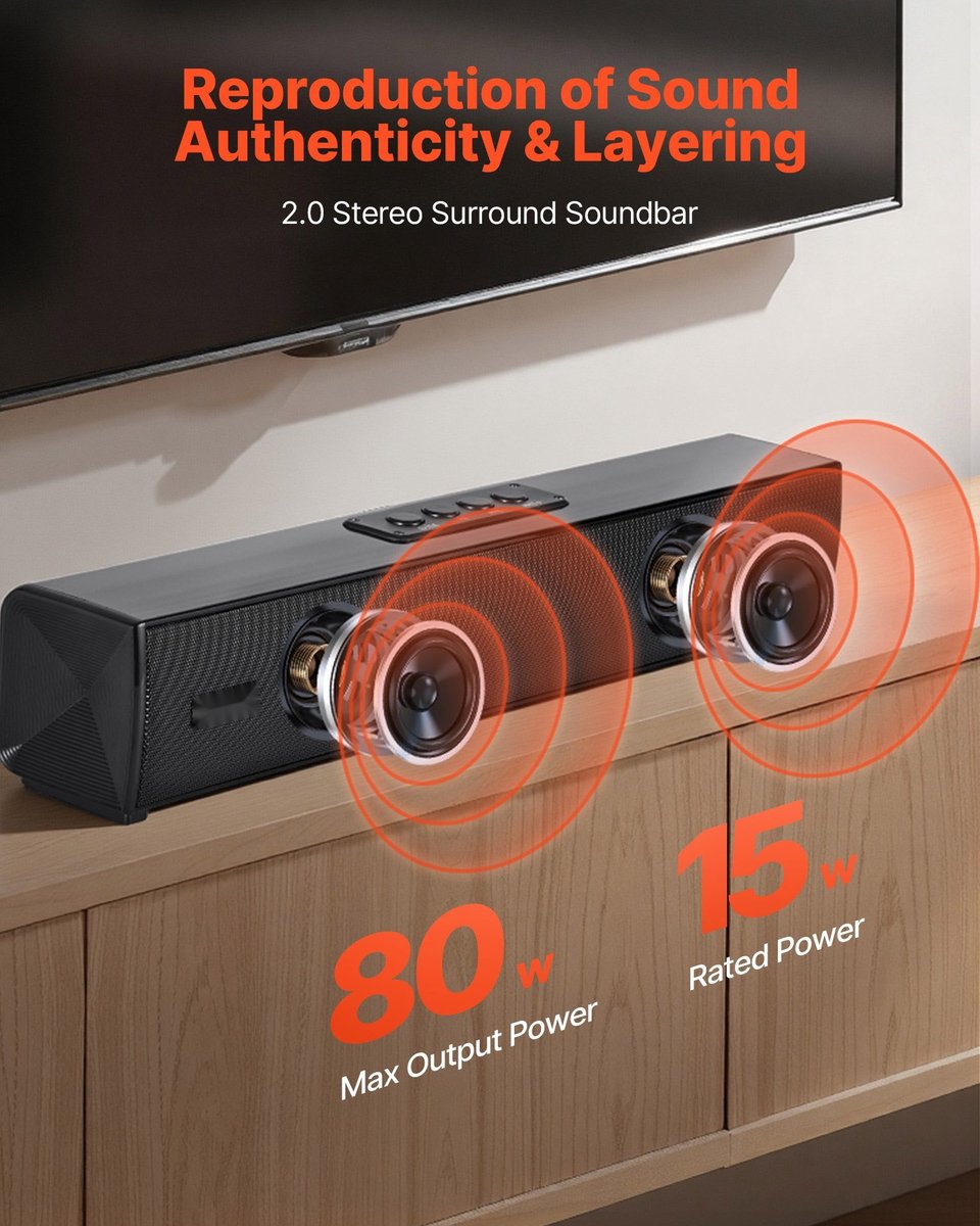 Soundbar 2.0-Kanaals Soundbar met Bluetooth en - afbeelding 3