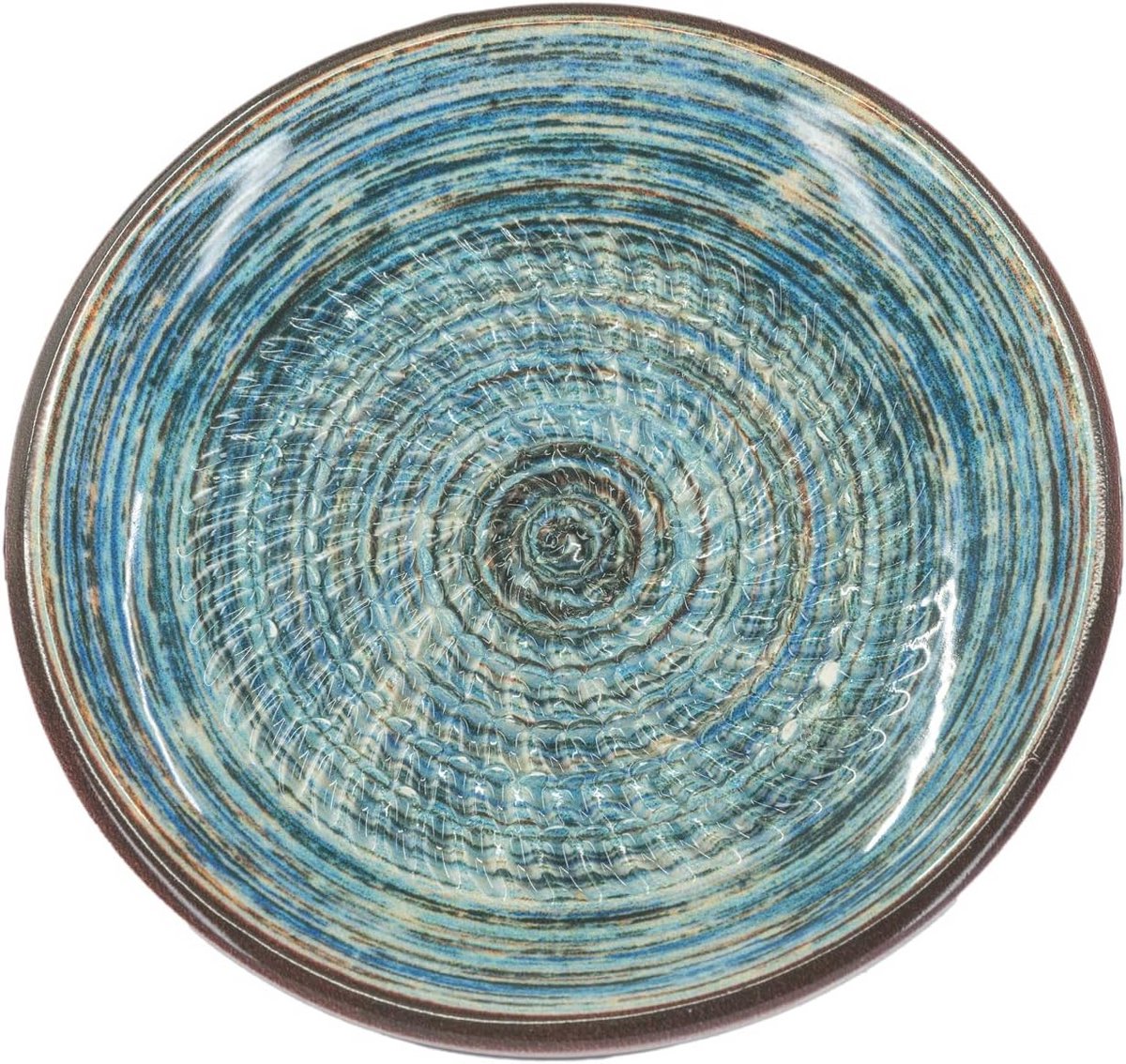 Keramisch raspbord - ideaal voor gember en kaas - 1 stuk - blauw met bloem - handgemaakt