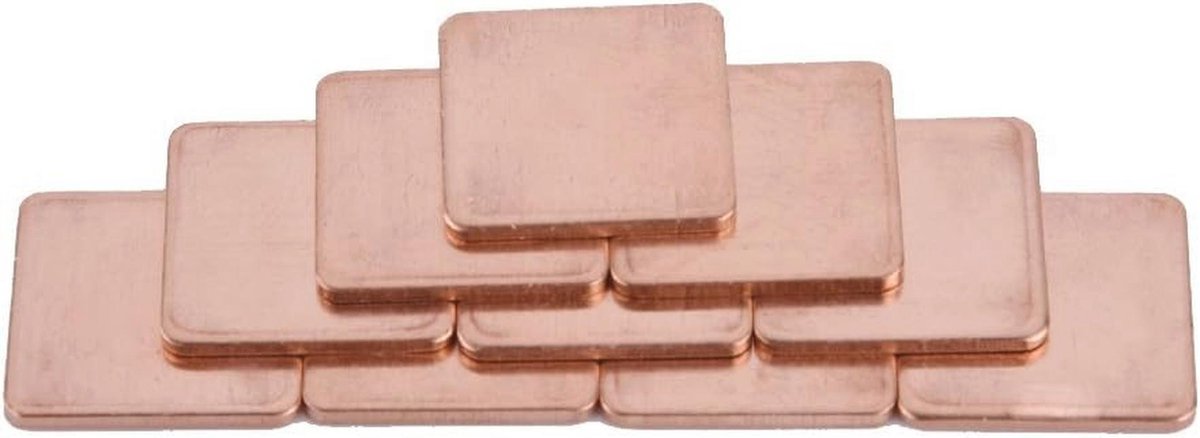 10 stuks Thermische Geleidende Koperen Shims voor Laptop en Desktop, 401 W/mK, 20x20mm