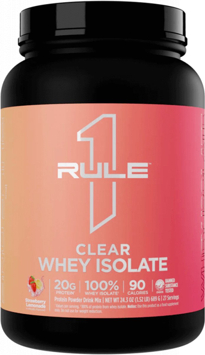 Rule1 R1 Clear Isolate (689g) Strawberry Lemonade - Eiwitten - Helder eiwit