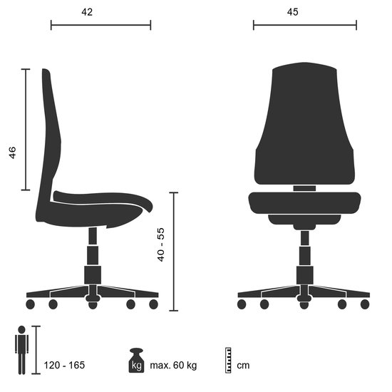 hjh office Kiddy GTI-2- Bureaustoel - Kinder - Grijs / blauw