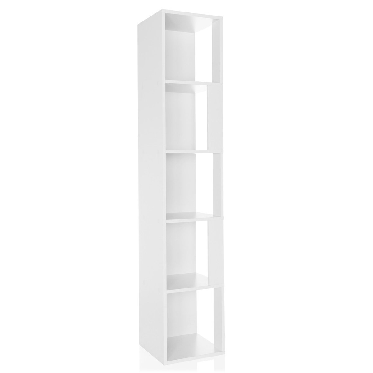 Staande kast / roomdivider KALAG S 31,5x31,5x160 cm 5 niveaus wit mat hjh LIVING