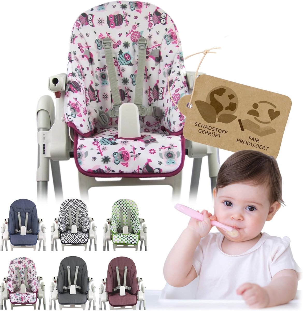 Reserveovertrek en Zitkussen voor Kinderstoelen - Compatibel met Diverse Modellen