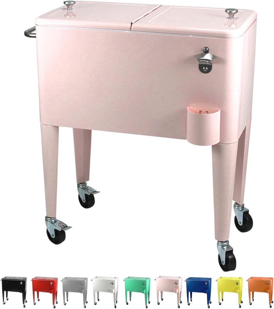 Ruime Koelbox met Wielen voor Feestjes - 60 Liter Drinken Koeler
