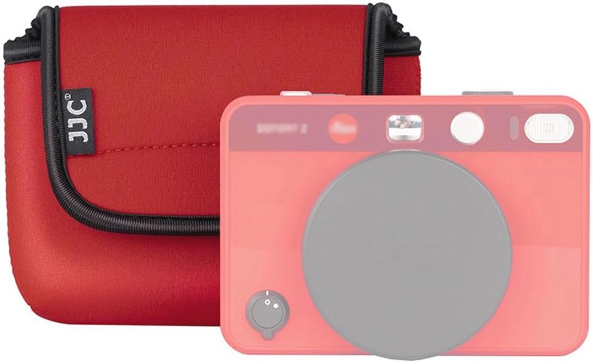 Compacte Neopreen Camera Pouch met Klittenbandsluiting - Rood