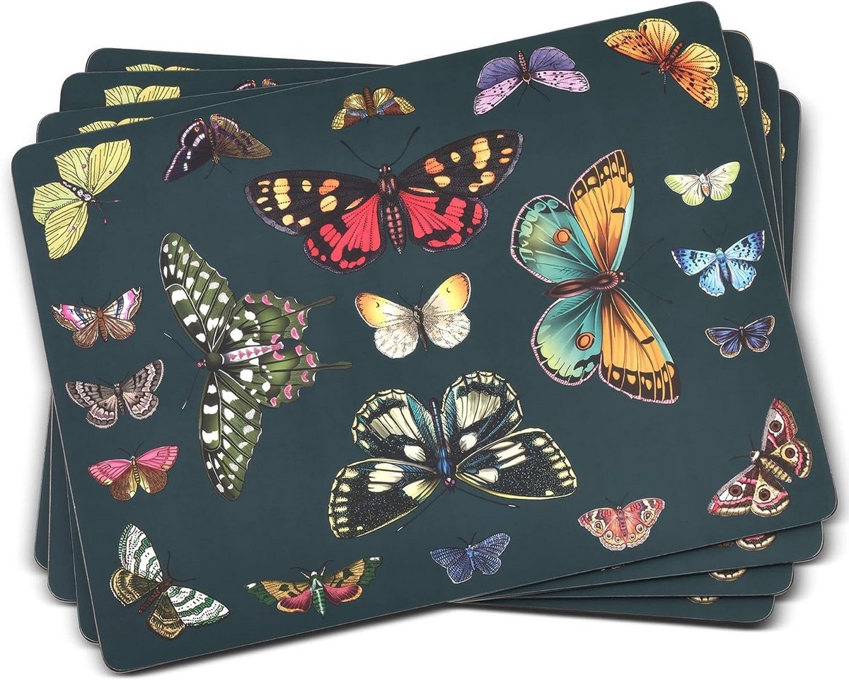Set van 4 grote placemats, kurk, veelkleurig, 40,1 x 29,8cm