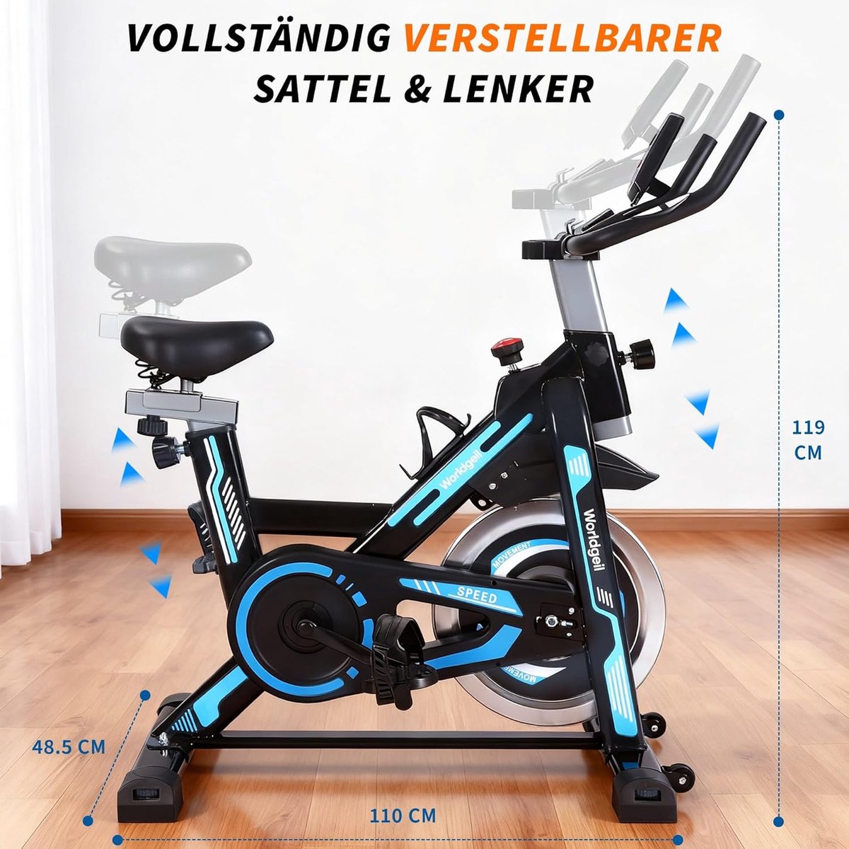 NETTLIFE Hometrainer - Fitnessfiets - Ergometer met - afbeelding 2