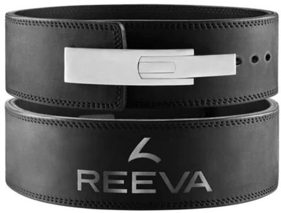 Reeva Riem Nubik Powerlift en Cuir Zwart 13 MM - Ceinture à levier - Taille M - Ceinture à levier adaptée au Crossfit, Powerlifting, Fitness et Musculation - Ceinture de levage pour Homme et Femme
